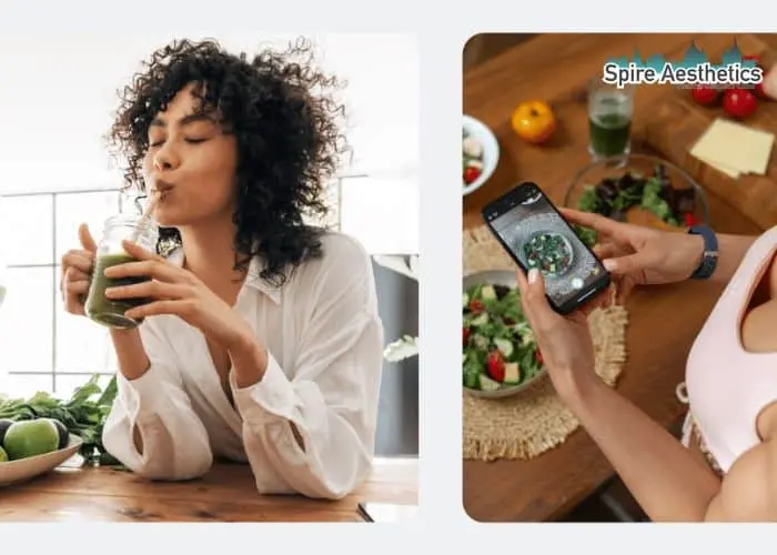 Image of woman looking into her diet and fat freezing Newham to improve her health